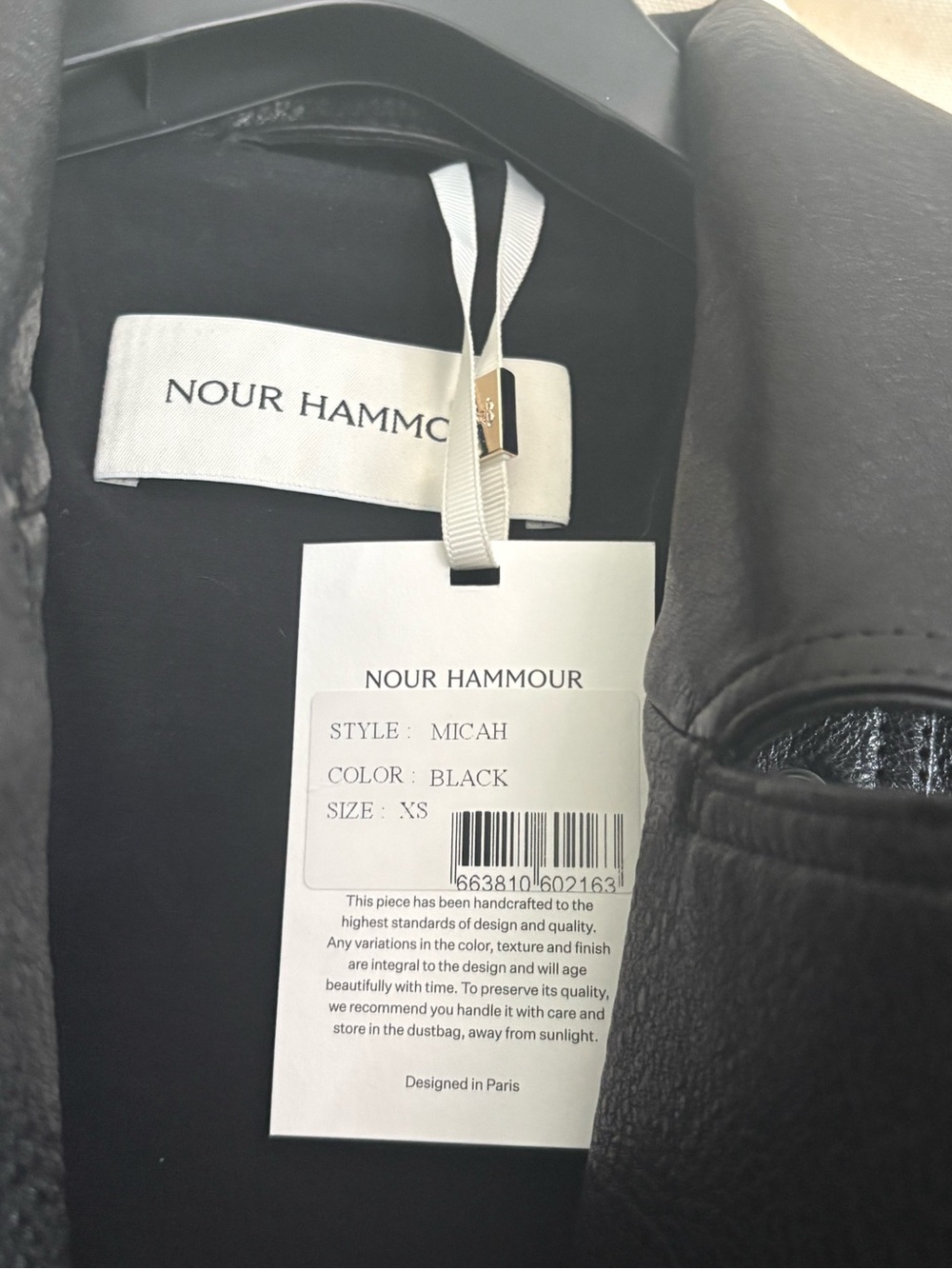 Nour Hammour Micah Leather Jacket BNWT in Black XS - Picture 10 of 16
